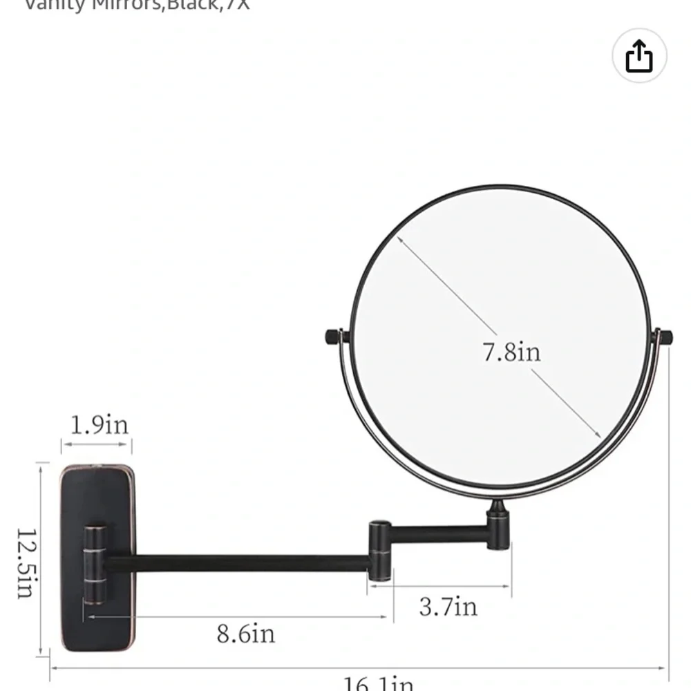 Wall Mountable Magnifying Vanity Mirror
